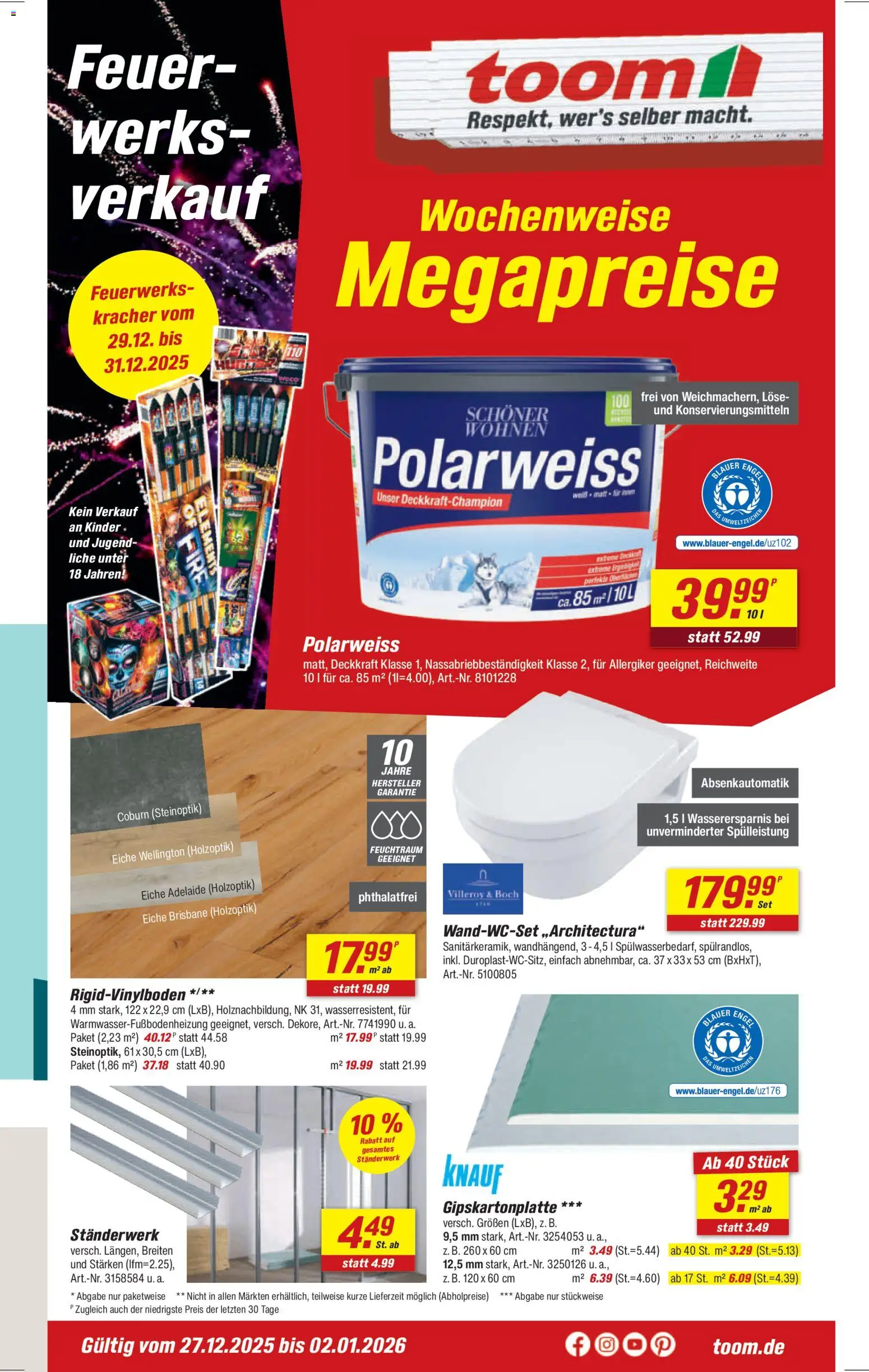 Vorschau von dem Prospekt des Geschäftes Toom Baumarkt, gültig ab dem 27.12.2025