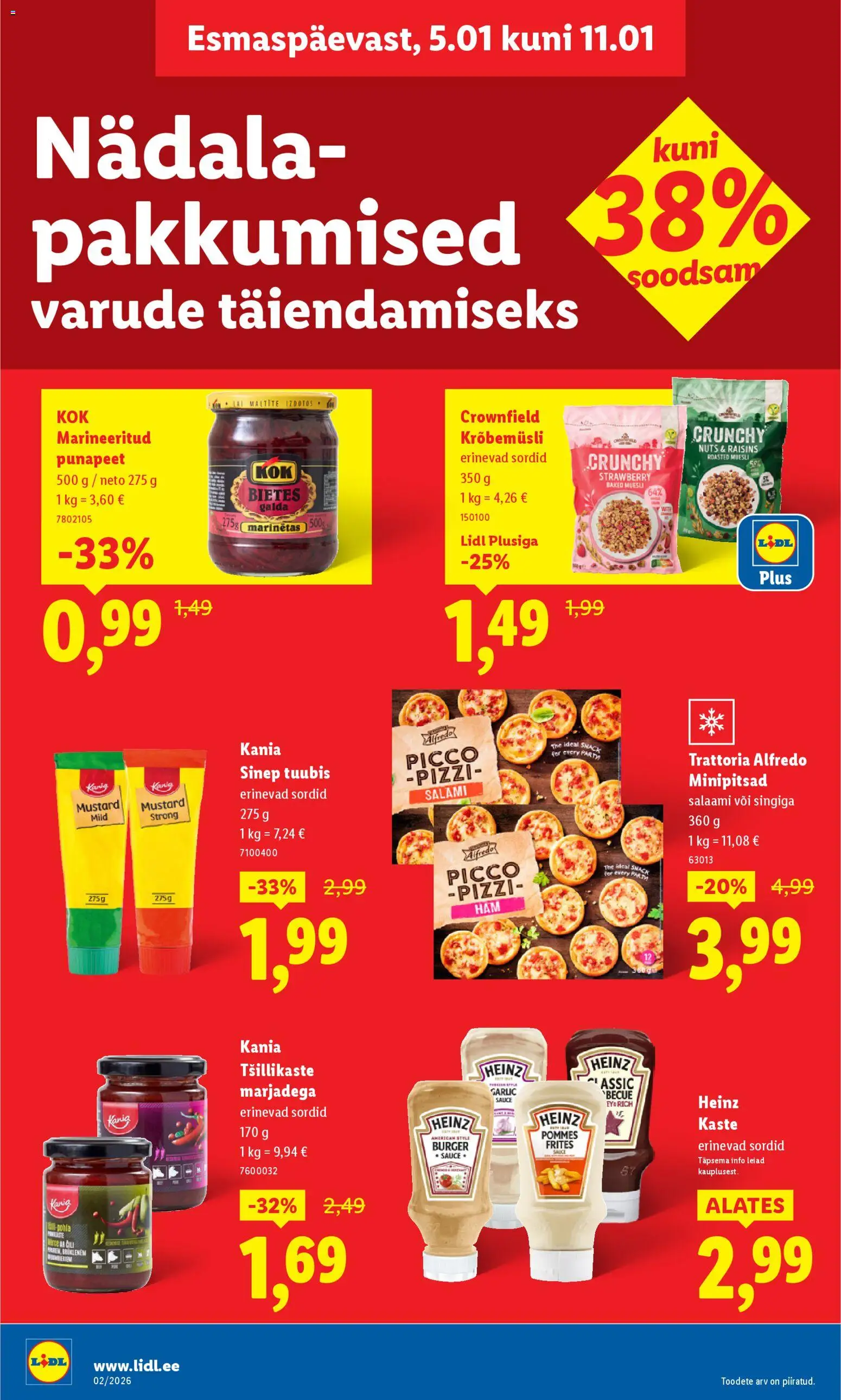 Lidl kliendilehe eelvaade alates 2026.01.05