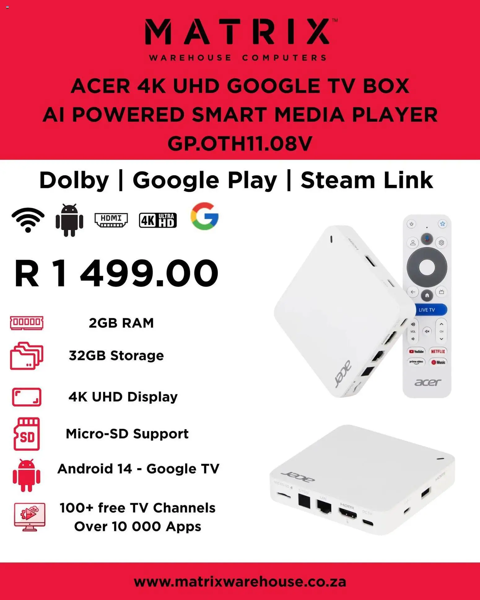 Preview of Matrix Warehouse flyer valid from 02/02/2026 - TV, Box, Player