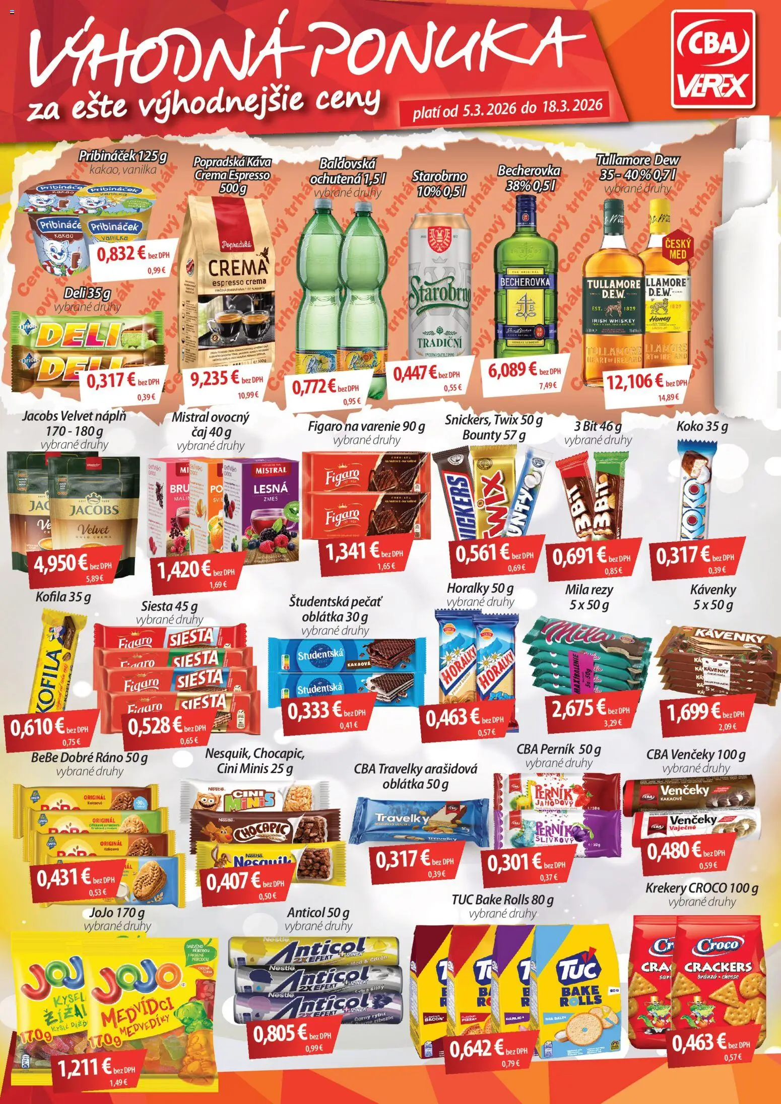 Náhľad CBA Verex letáku platného od 05.03.2026