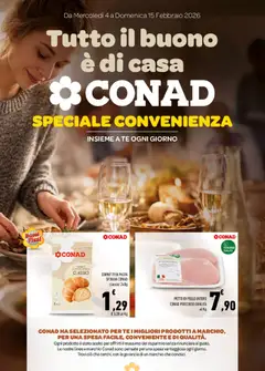 Anteprima dell'opuscolo Volantino Tutto il buono è di casa dal negozio Conad valido da 04/02/2026