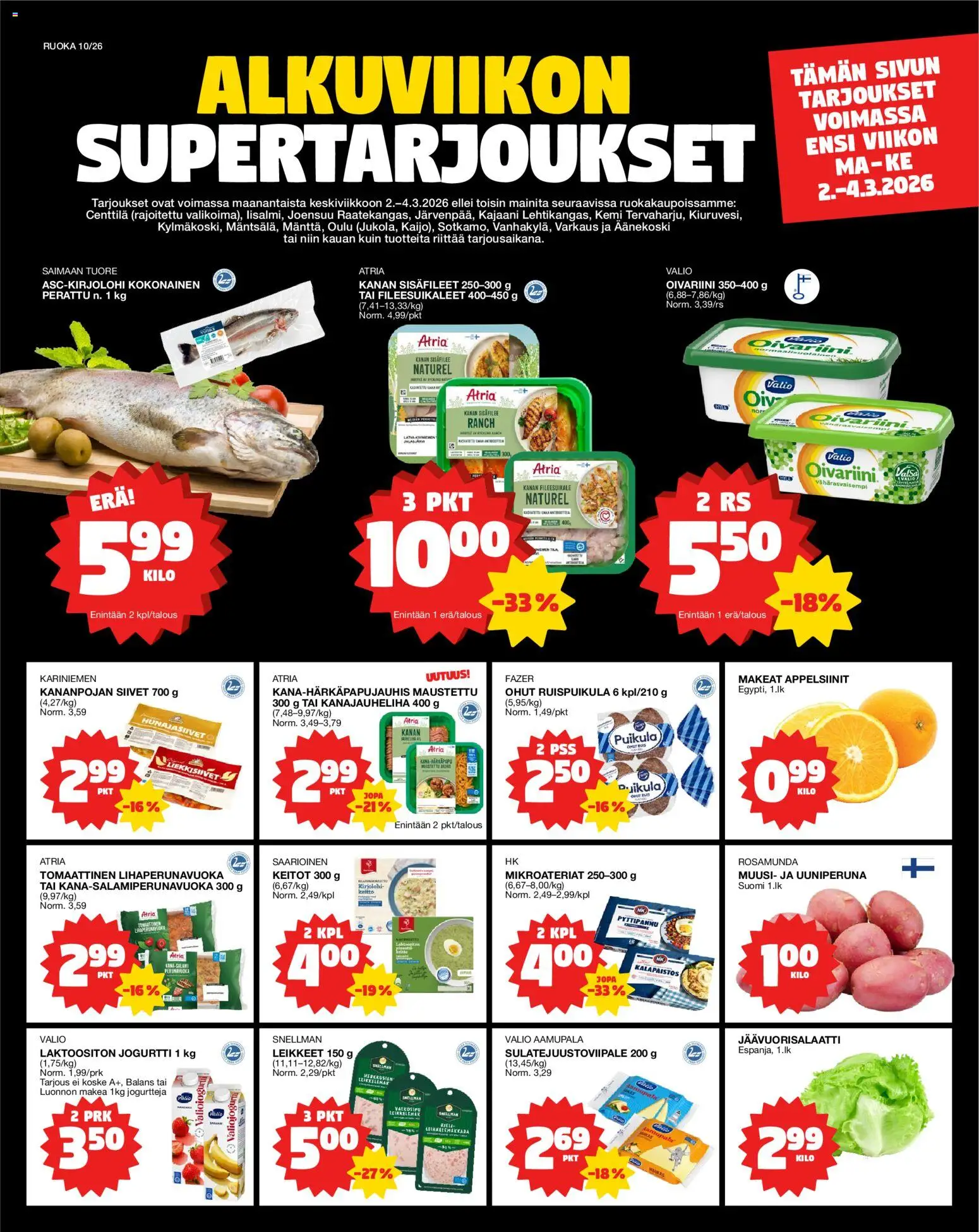 Kaupan Tokmanni Tokmanni Ruokatarjoukset esikatselu, voimassa 02/03/2026