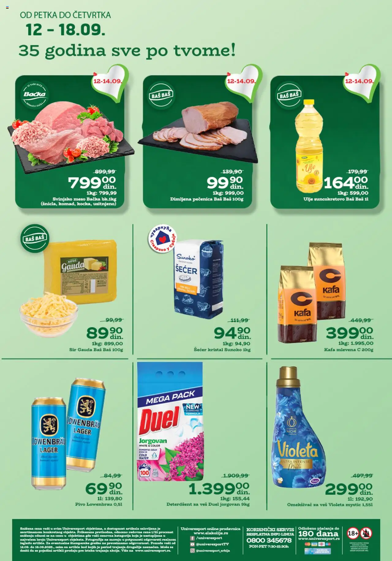 Univerexport katalog važi od 12.09.2025 - stranica 1 - Kafa, Pivo, Šećer, Meso, Ulje, Deterdžent, Pečenica, Omekšivač