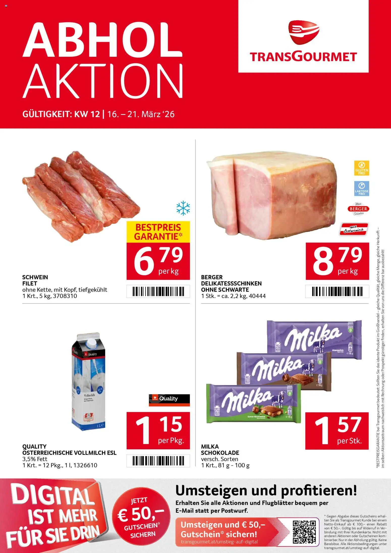 Vorschau der Angebote: Transgourmet Transgourmet Flugblatt gültig ab 16.03.2026 - Schokolade, Vollmilch
