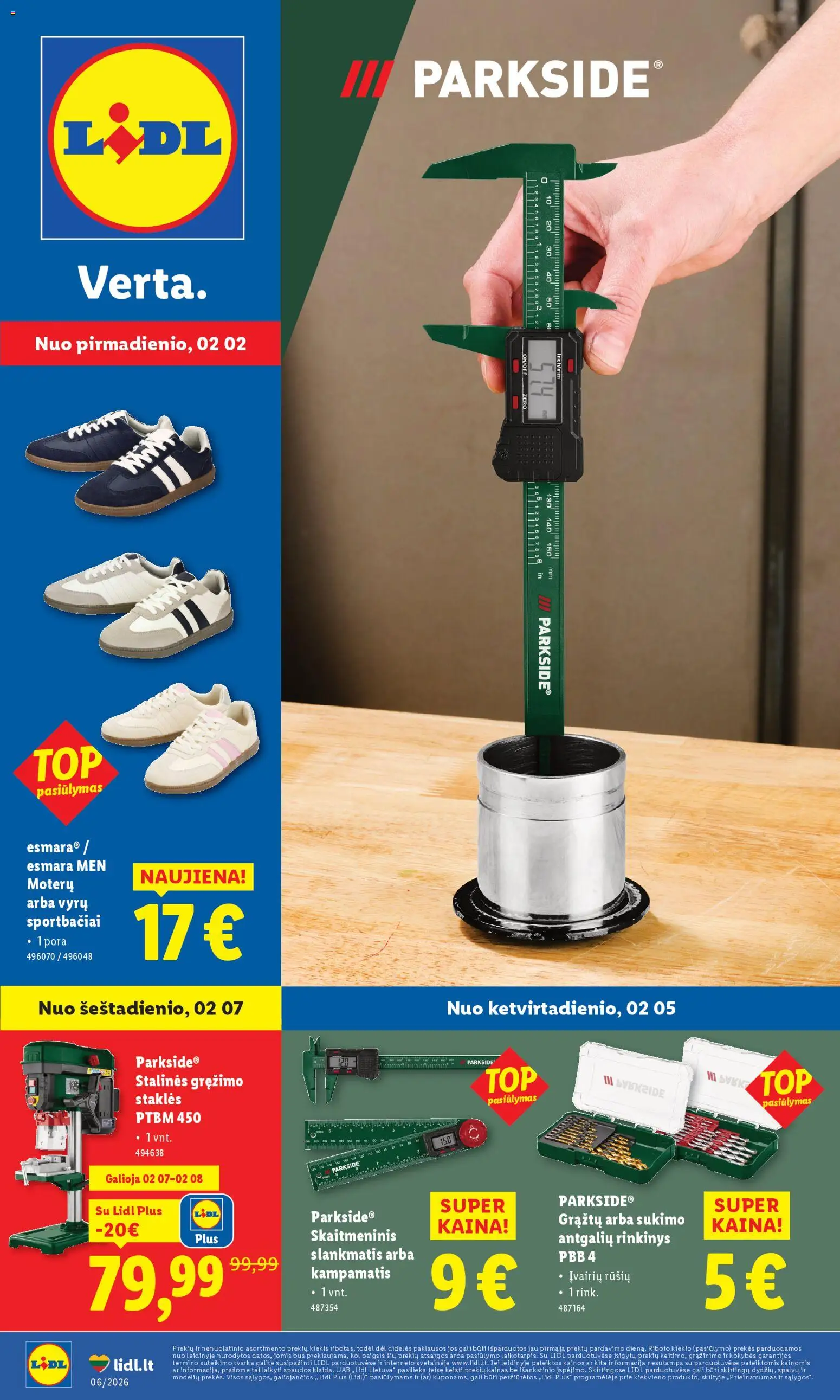 LIDL parduotuvės leidinio Leidinys - Ne maisto prekių pasiūlymai galiojančio nuo 2026.02.02 peržiūra - Sportbačiai