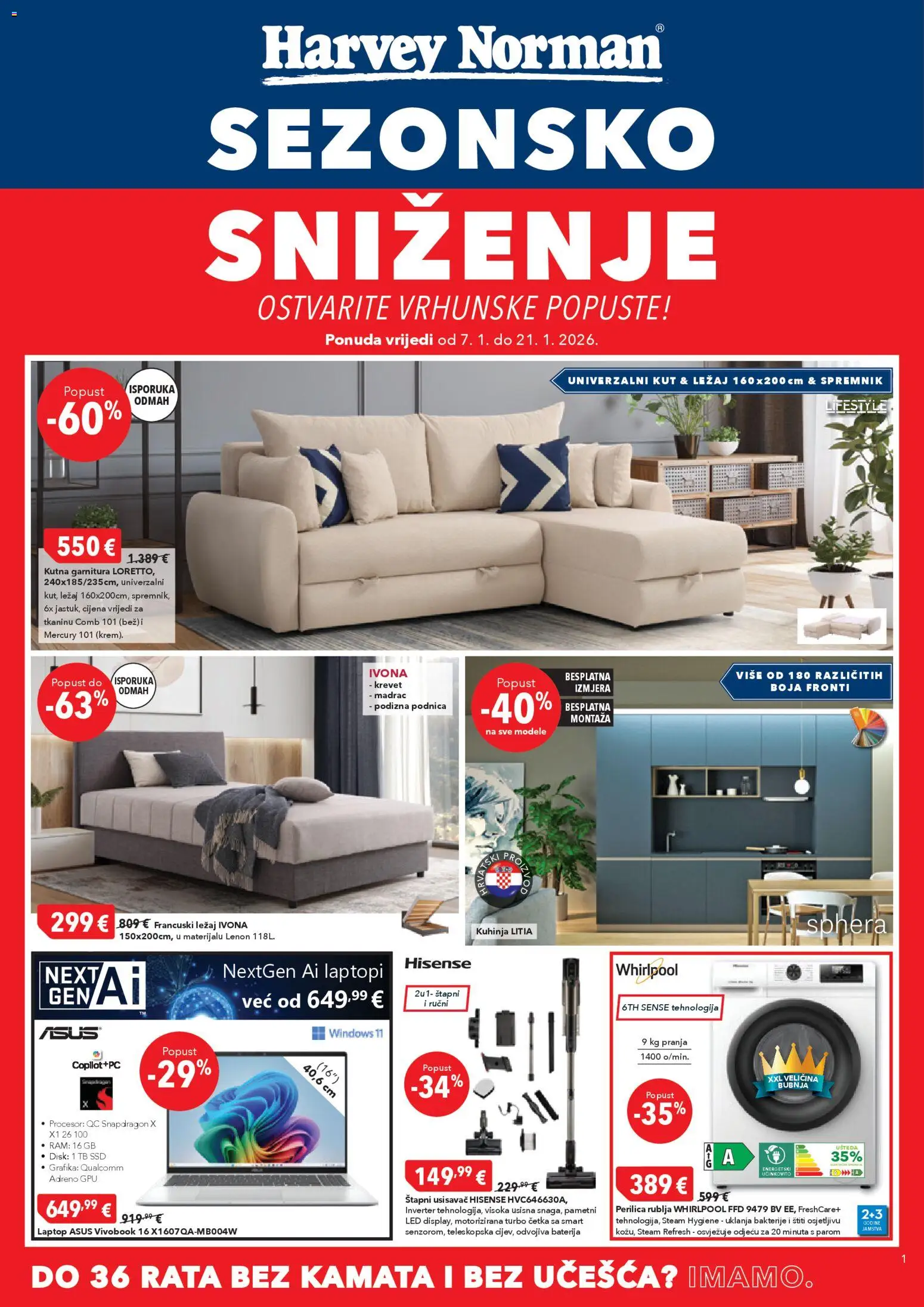 Pregled letka Katalog trgovine Harvey Norman vrijedi od 07.01.2026
