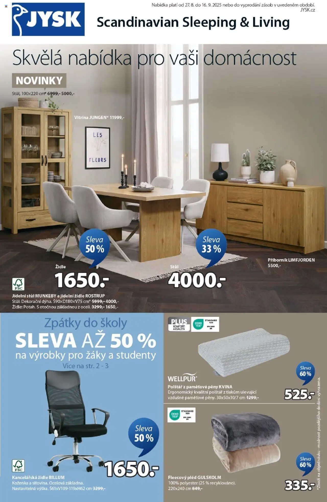  JYSK Leták - Sleva (27.08.2025 - 16.09.2025)
