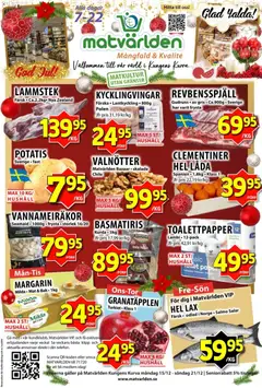 Förhandsgranska reklamblad Aktuella reklamblad Matvärlden från butik Matvärlden gäller från 15/12/2025