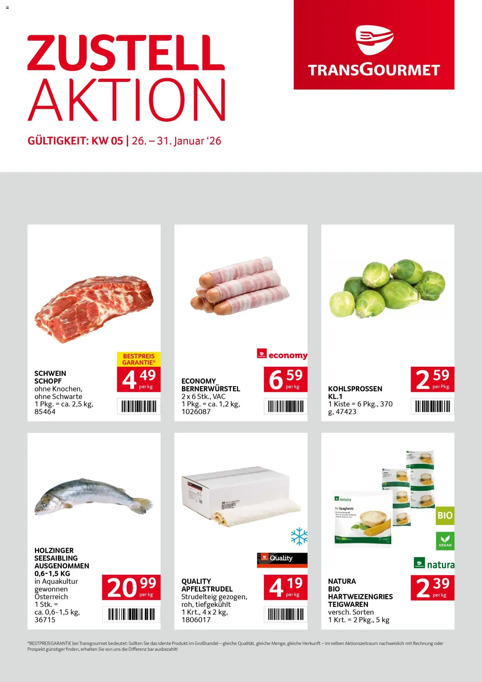 Vorschau der Angebote: Transgourmet Zustellaktion gültig ab 26.01.2026
