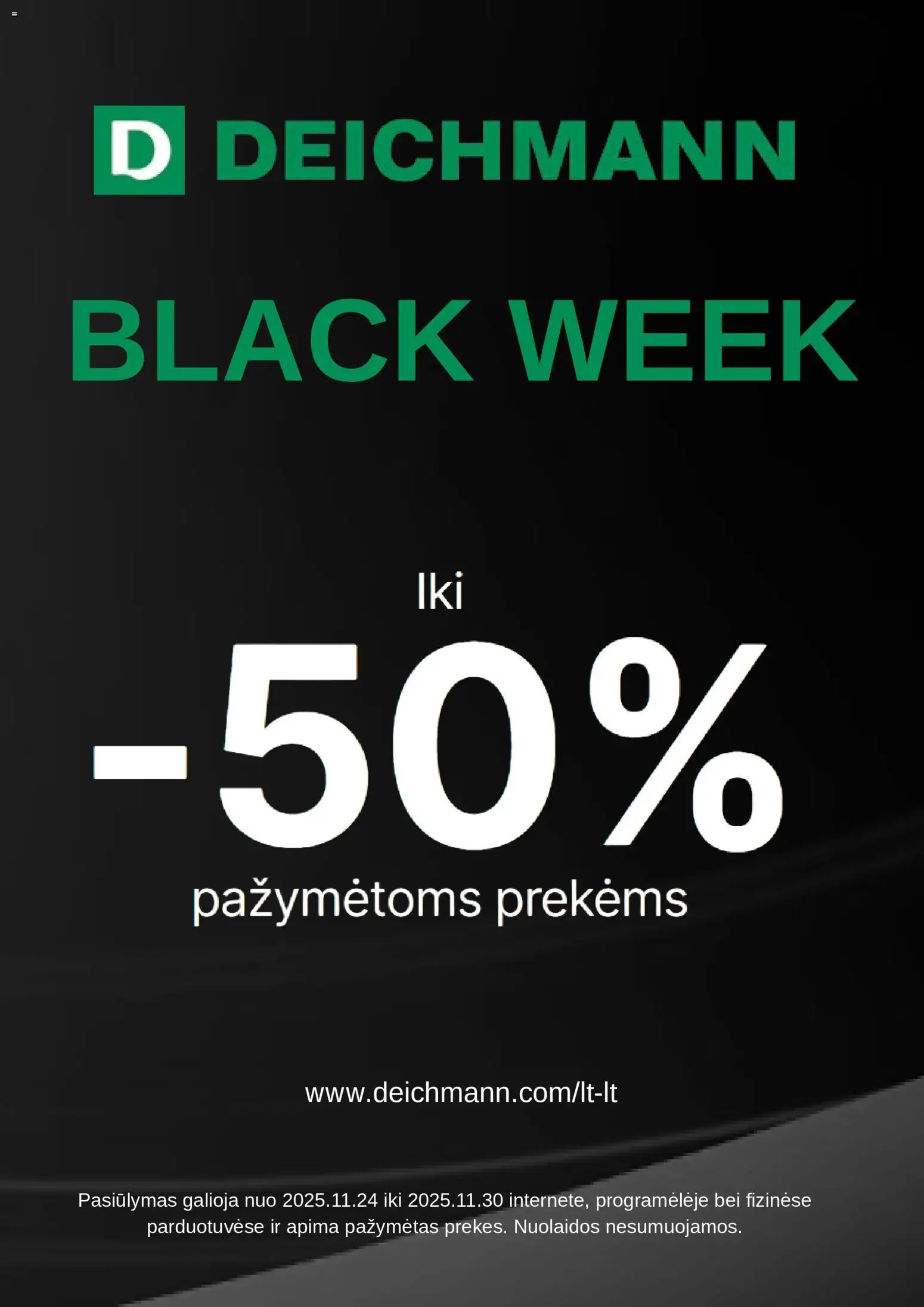 Deichmann parduotuvės leidinio Black Friday galiojančio nuo 2025.11.24 peržiūra