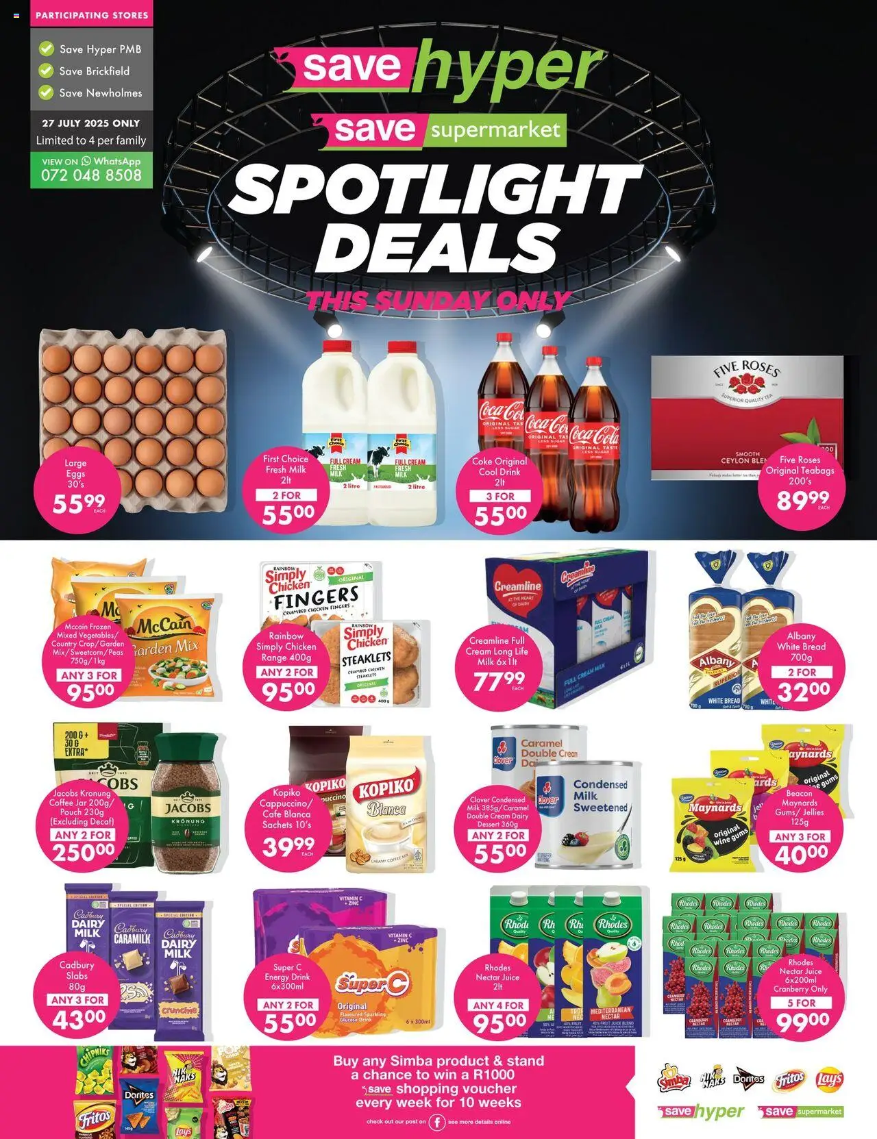 Save Spotlight Deals from 27/07 - 27/07/2025 > Promotions - Eggs, Dessert, Tea, Fruit, Bread, Sugar, Energy drink, Caramel