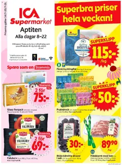 Förhandsgranska reklamblad Aktuella reklamblad ICA Supermarket från butik ICA Supermarket gäller från 14/07/2025