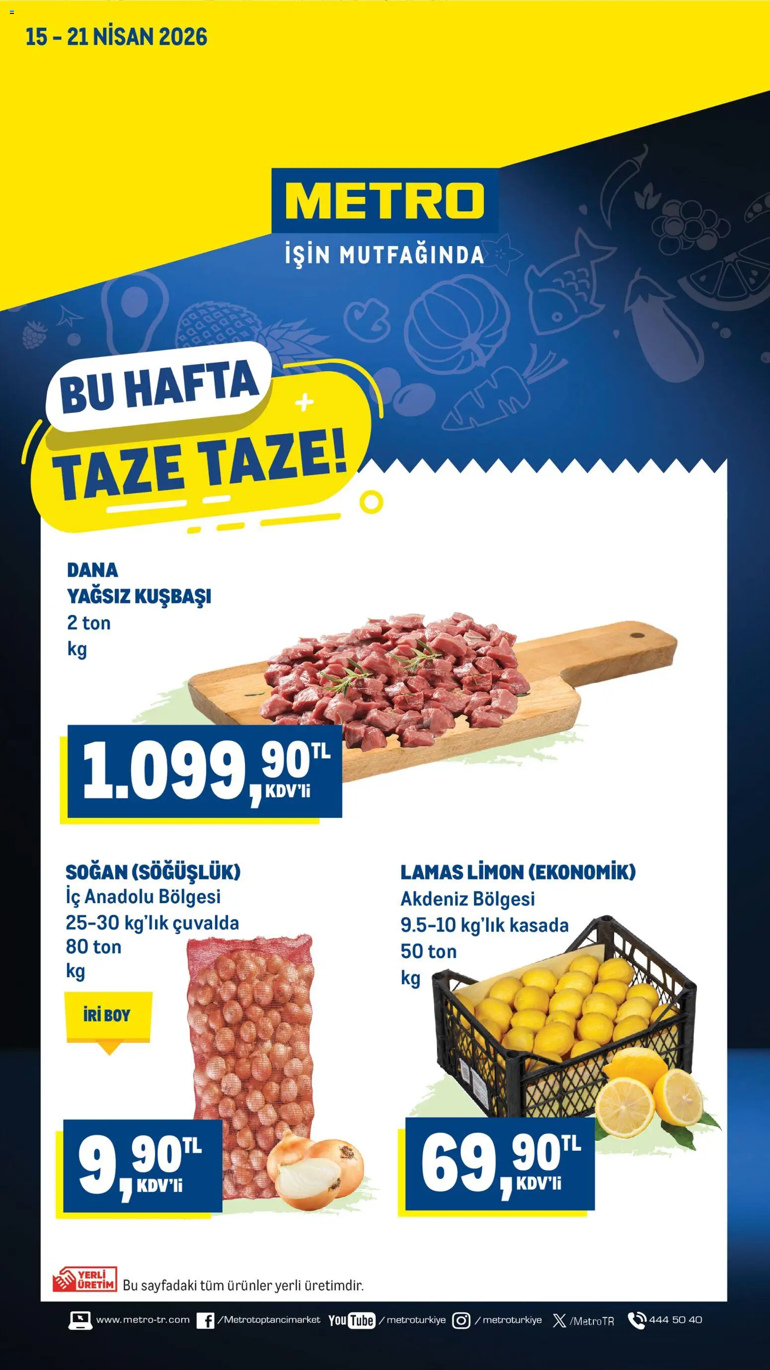 Metro Metro Katalog 15.04.2026 - Broşürünün önizlemesi - Limon, Soğan