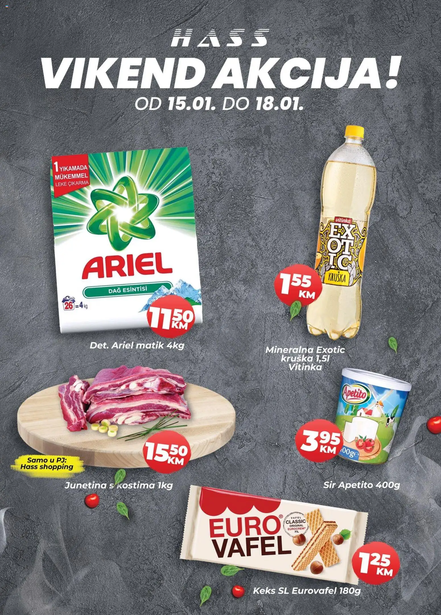 Pregled letka Vikend akcije trgovine Hass vrijedi od 15.01.2026