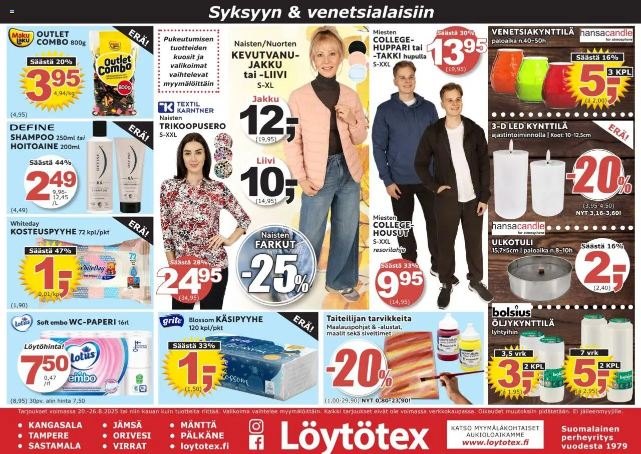 Löytötex-kaupan Tarjoukset voimassa 20/08/2025 - Sivulla 1