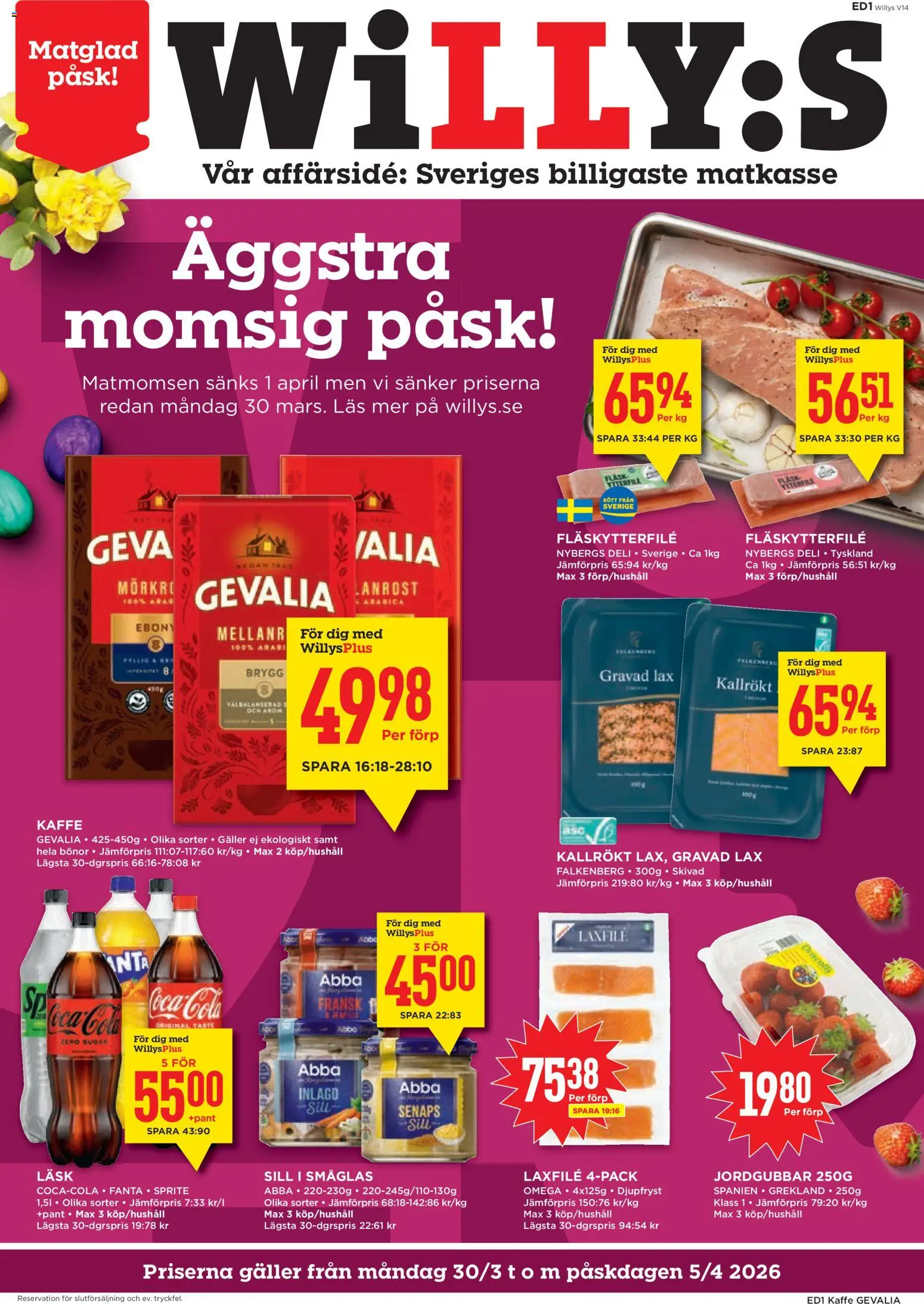 Förhandsgranska reklamblad Willys erbjudanden från butik Willys gäller från 30/03/2026