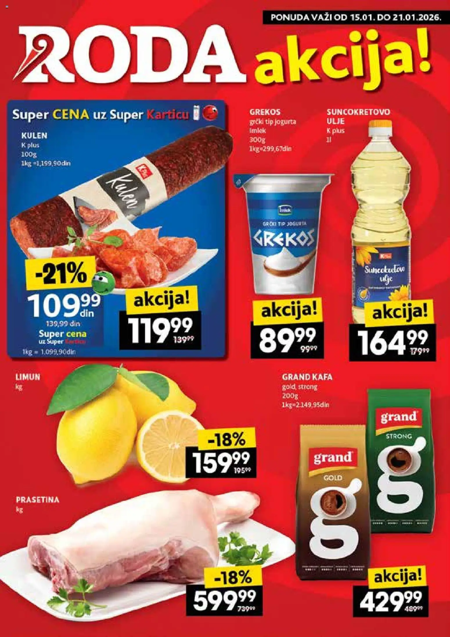 Pregled Roda kataloga - važi od 15.01.2026 - Kafa, Limun, Kulen, Ulje