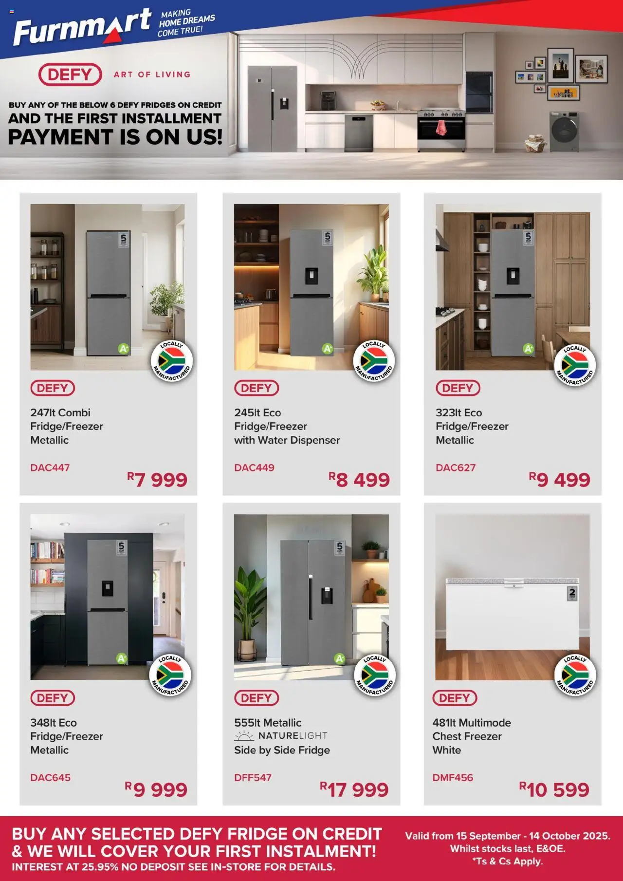 Furnmart DEFY Specials from 15/09 - 14/10/2025 > Promotions - Water, Fridge, Art, Chest freezer, Freezer, Cover