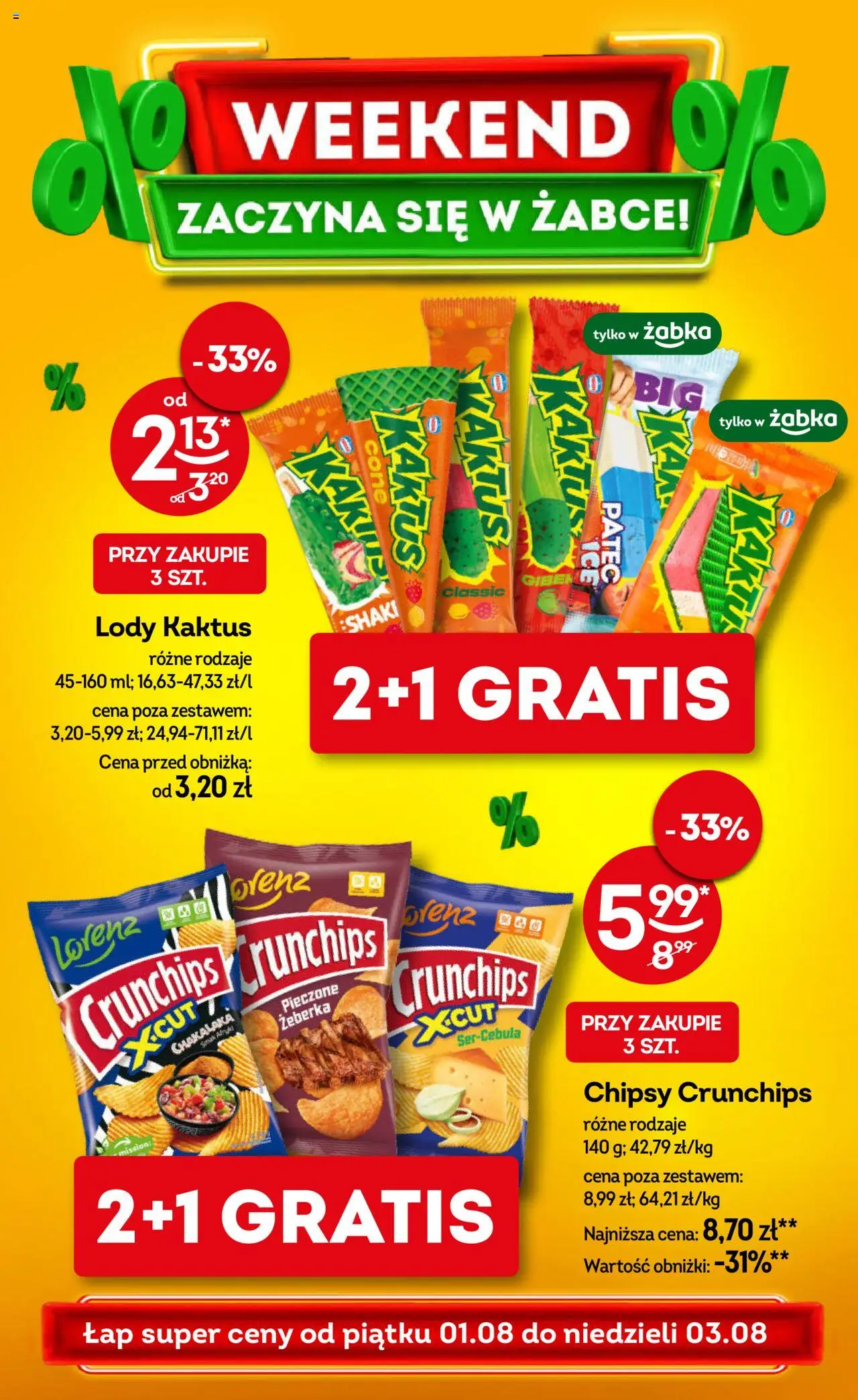 Żabka Weekendowe promocje od 01.08.2025 - Nowa Gazetka - Numer strony 1