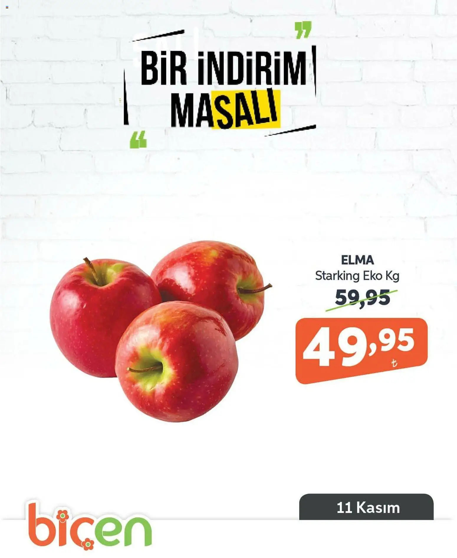 Biçen Market Bir İndirim MaSalı 11.11.2025 - Broşürünün önizlemesi - Elma