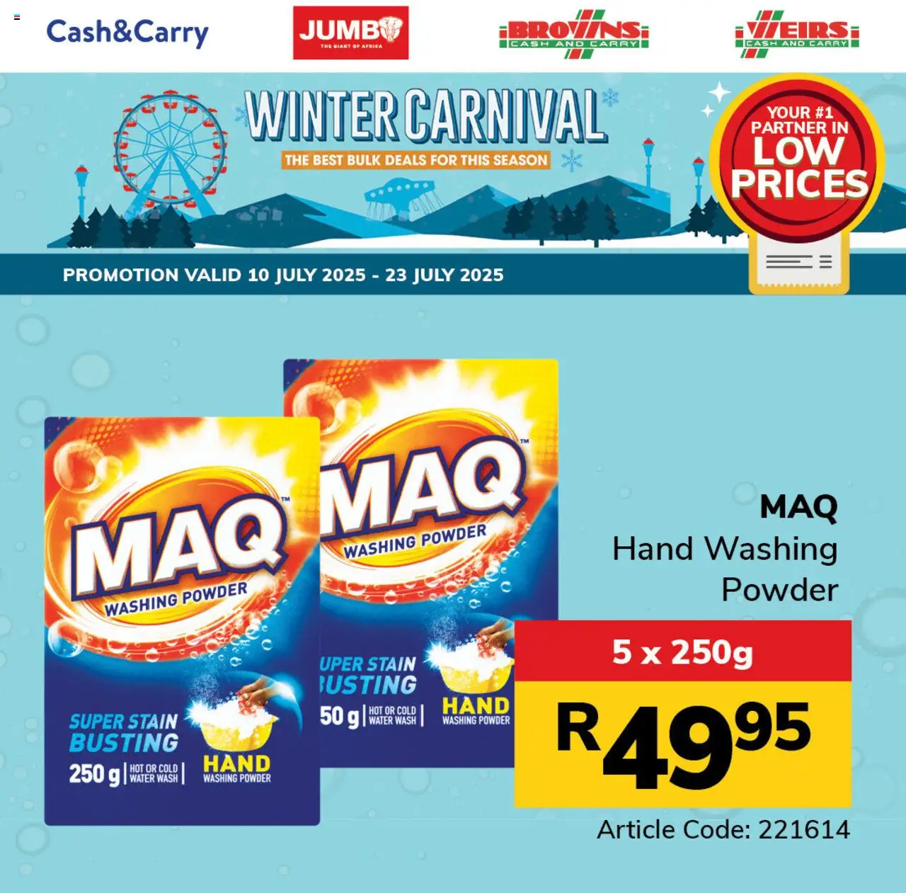 Jumbo Bulk Deals from 10/07 - 23/07/2025 > Promotions - Powder, Water, Washing powder
