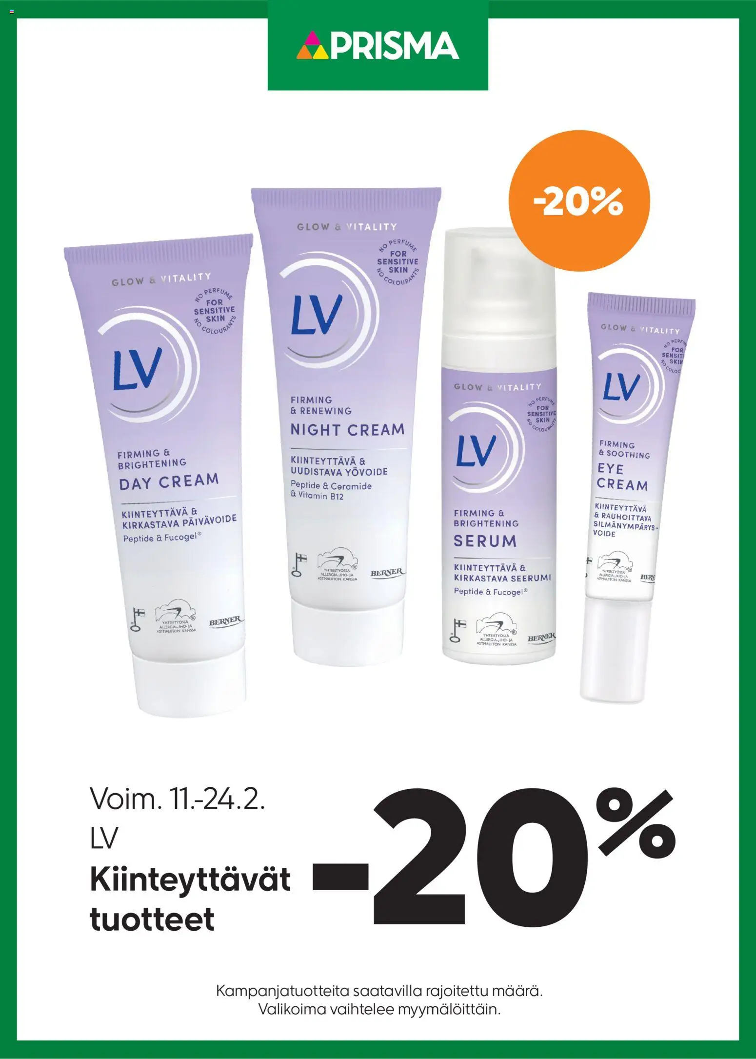 Kaupan Prisma Tarjoukset LV Kiinteyttävät tuotteet esikatselu, voimassa 11/02/2026