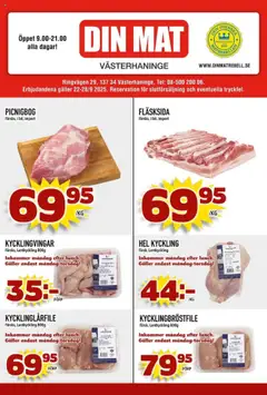 Förhandsgranska reklamblad Aktuella reklamblad Din Mat från butik Din Mat gäller från 22/09/2025