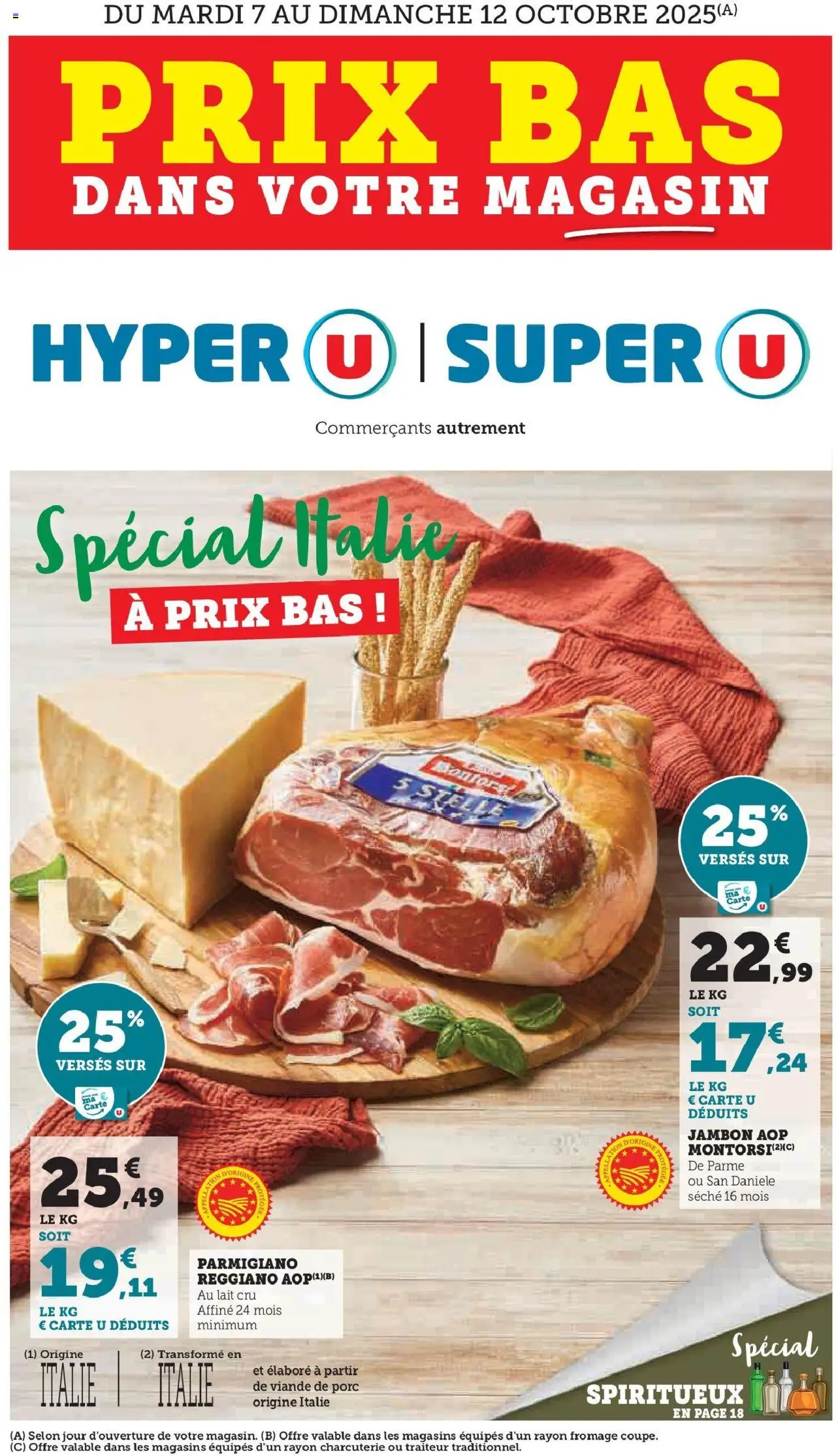Opération Italie / Spiritueux de la boutique Hyper U valable du 07/10/2025 - Page numéro 1