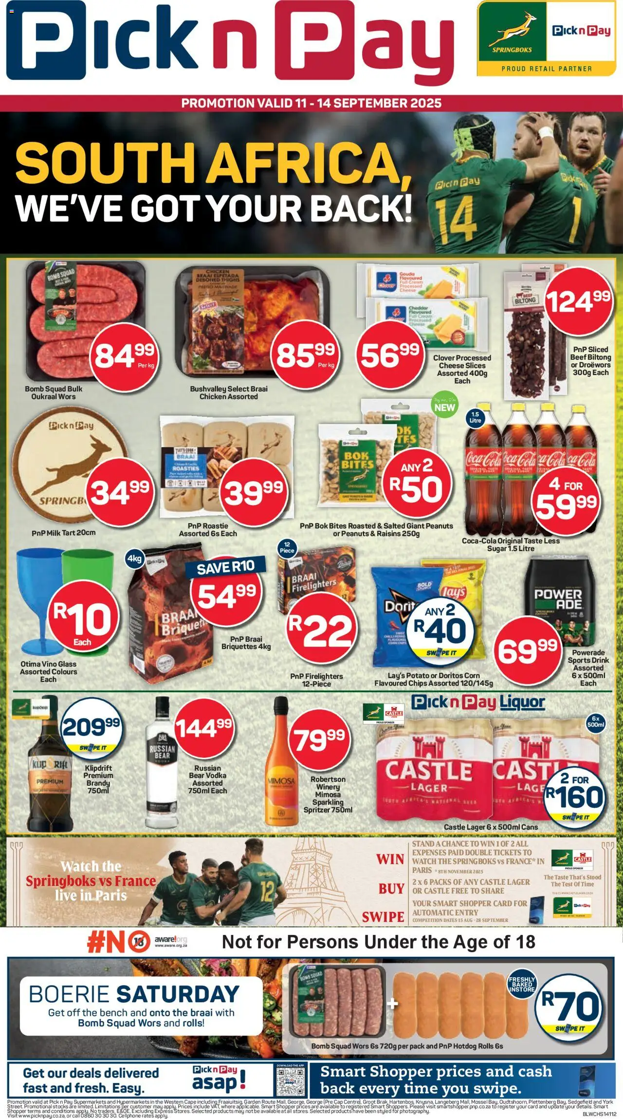 Pick n Pay Western Cape - Rugby Specials from 11/09 - 14/09/2025 > Promotions