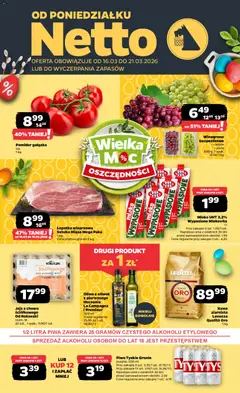 Pogląd gazetki "Netto gazetka od poniedziałku spożywcza" ze sklepu Netto ważnej od 16.03.2026