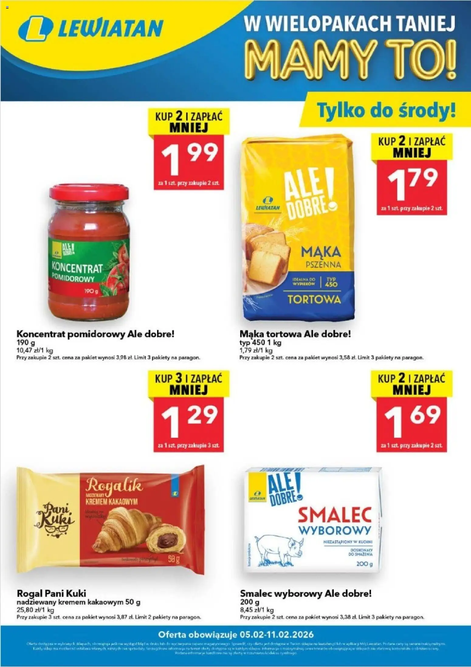 Pogląd gazetki "W wielopakach taniej" ze sklepu Lewiatan ważnej od 05.02.2026