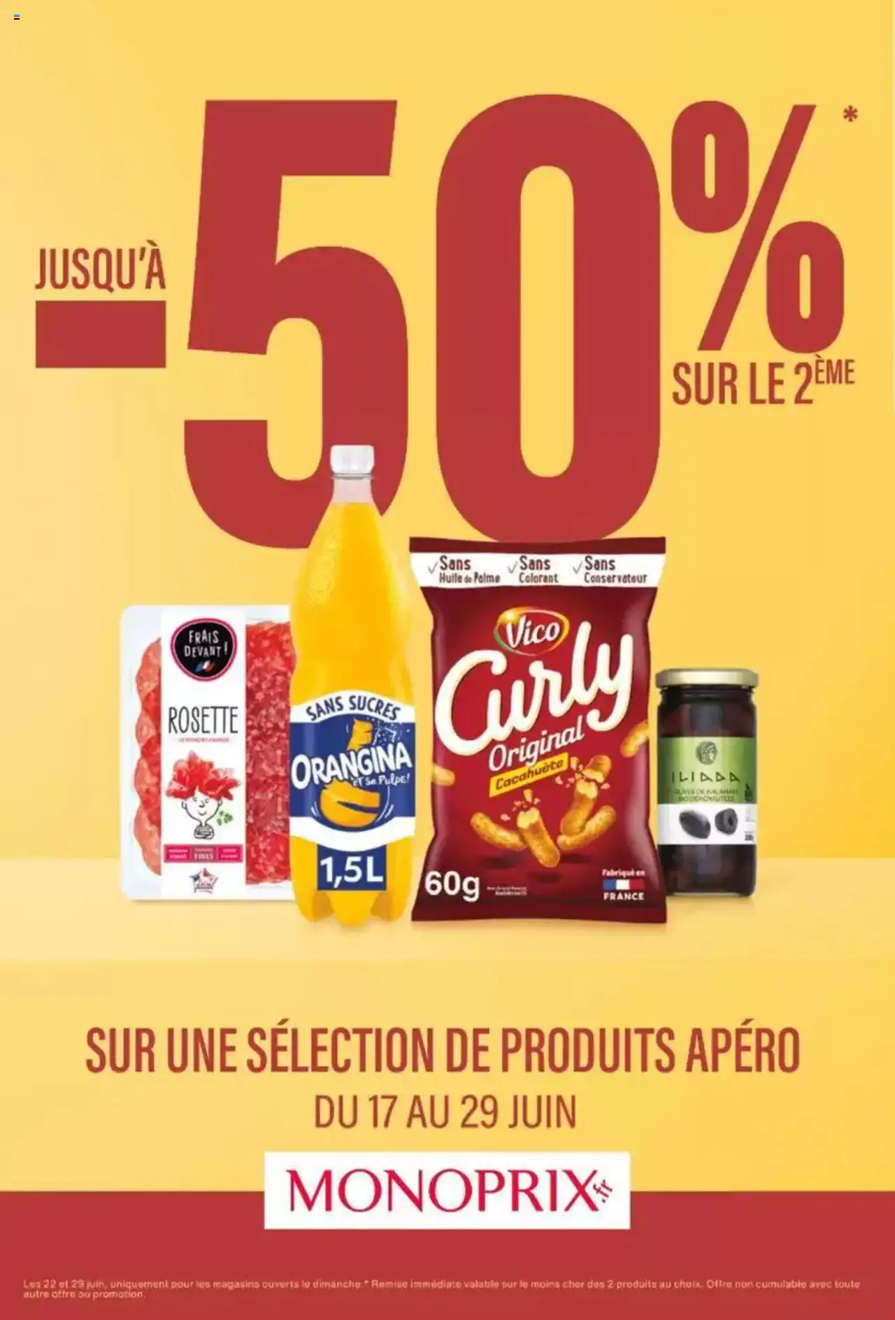 Catalogue de la boutique Monoprix valable du 17/06/2025 - Page numéro 1 - Huile, Cacahuète, Orange, Olives, Orangina, Soda, Rosette, Snacks