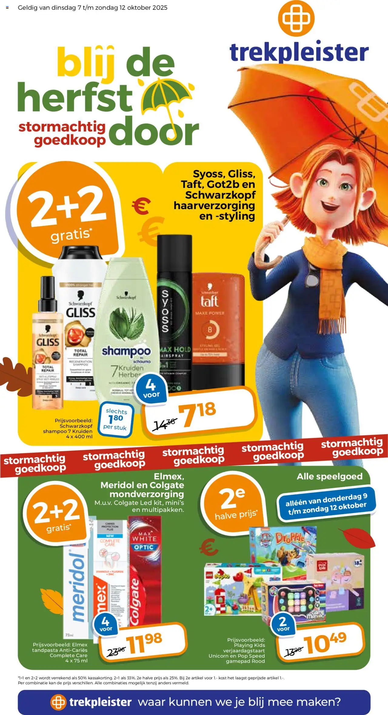 Trekpleister shop Folder geldig vanaf 07-10-2025 - Paginanummer 1 - Speelgoed, Tandpasta, Kruiden, Shampoo, Kan, Mondverzorging