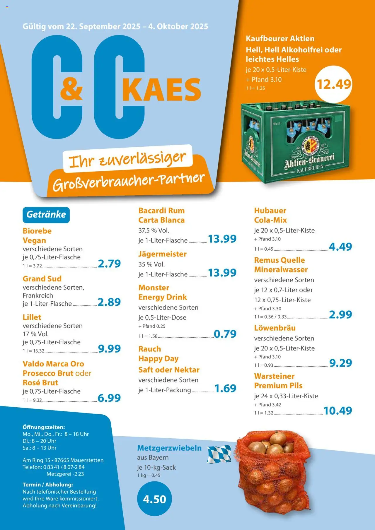 Vorschau von dem Prospekt des Geschäftes C&C, gültig ab dem 22.09.2025 - Lillet, Telefon, Monster, Mineralwasser, Warsteiner, Prosecco, Rum, Grand sud