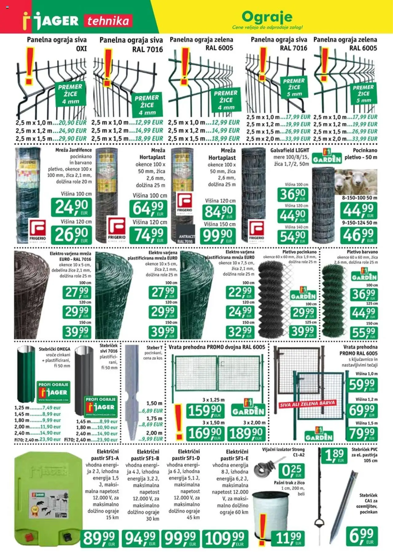 Jager Katalog tehnika od 27.08.2025 - aktualna ponudba - stran 1 - Kos, Vrata, Zelena, Ograja, Barva