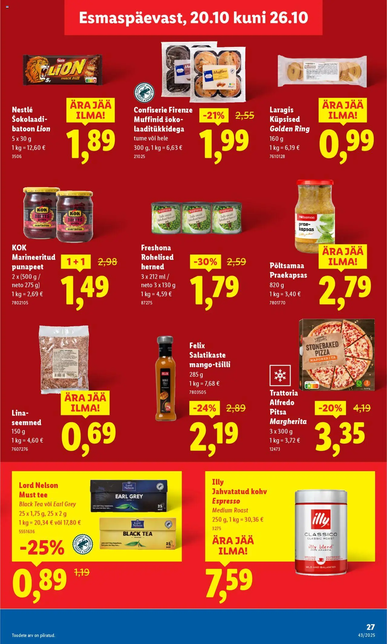 Lidl kliendilehe eelvaade alates 2025.10.20