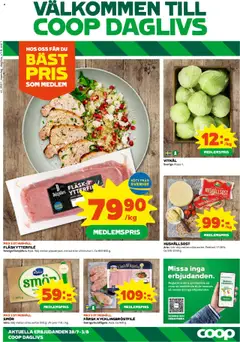Förhandsgranska reklamblad Aktuella reklamblad Coop Daglivs från butik Coop Daglivs gäller från 28/07/2025
