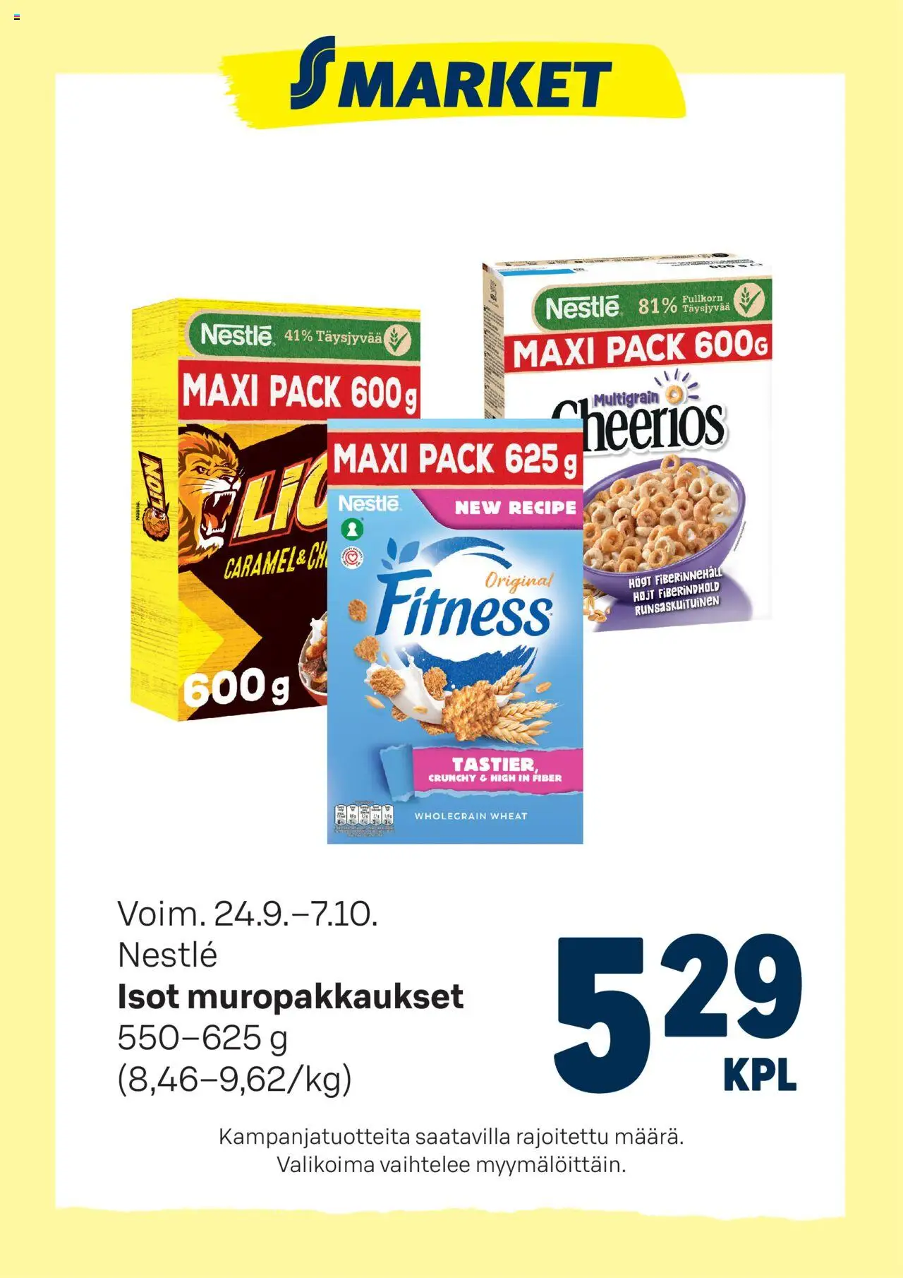 S-market-kaupan Tarjoukset Nestlé murot voimassa 24/09/2025 - Sivulla 1