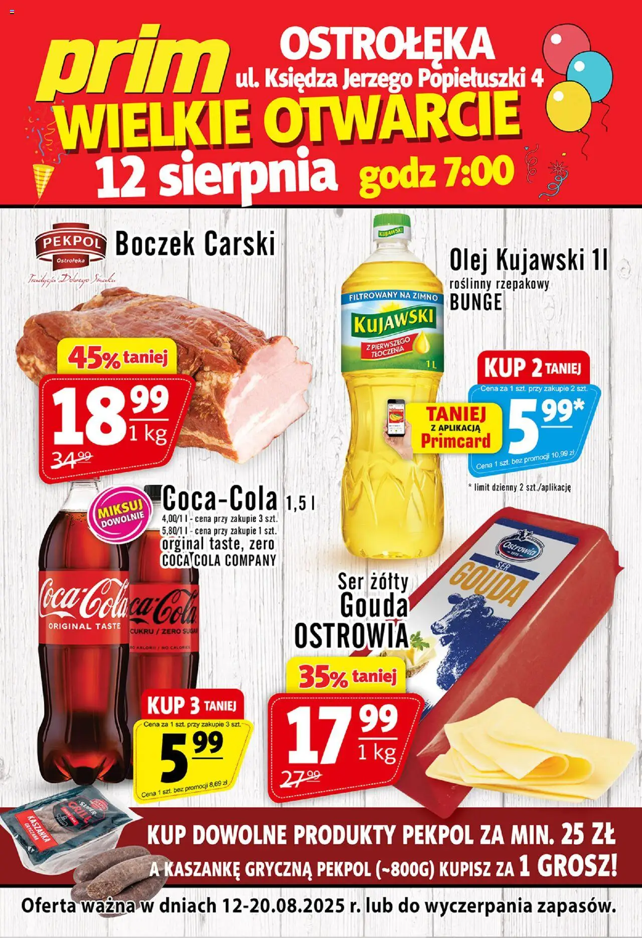 Prim Market Wielkie Otwarcie Ostrołęka od 12.08.2025 - Nowa Gazetka - Numer strony 1