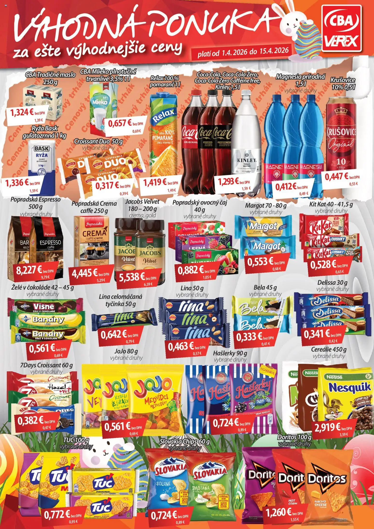 Náhľad CBA Verex letáku platného od 01.04.2026