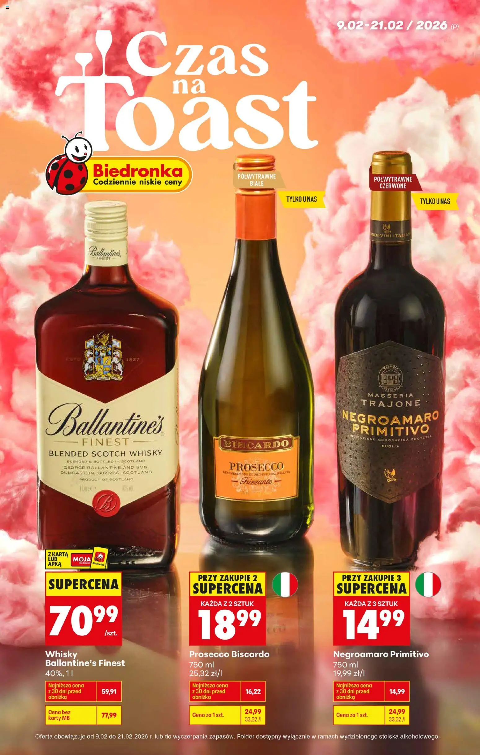 Pogląd gazetki "Czas na toast" ze sklepu Biedronka ważnej od 09.02.2026