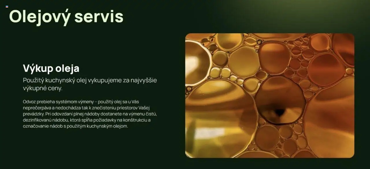 Royal Solutions s.r.o Použitý kuchynský olej vykupujeme za najvyššie ceny (02.09. - 16.09.2025) - Akčná ponuka