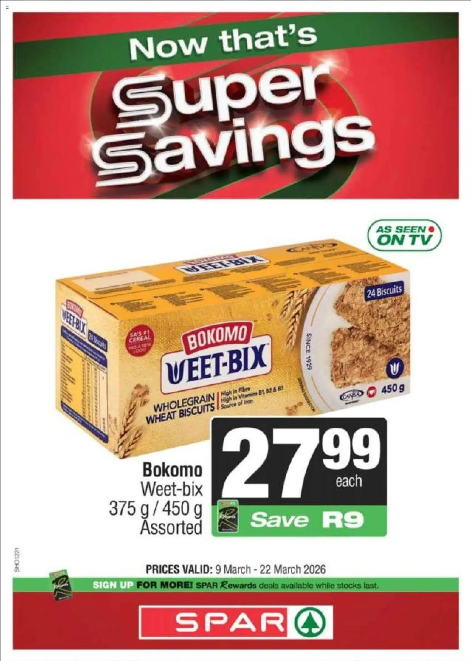 Preview of Superspar flyer valid from 09/03/2026 - TV, Iron, Biscuits