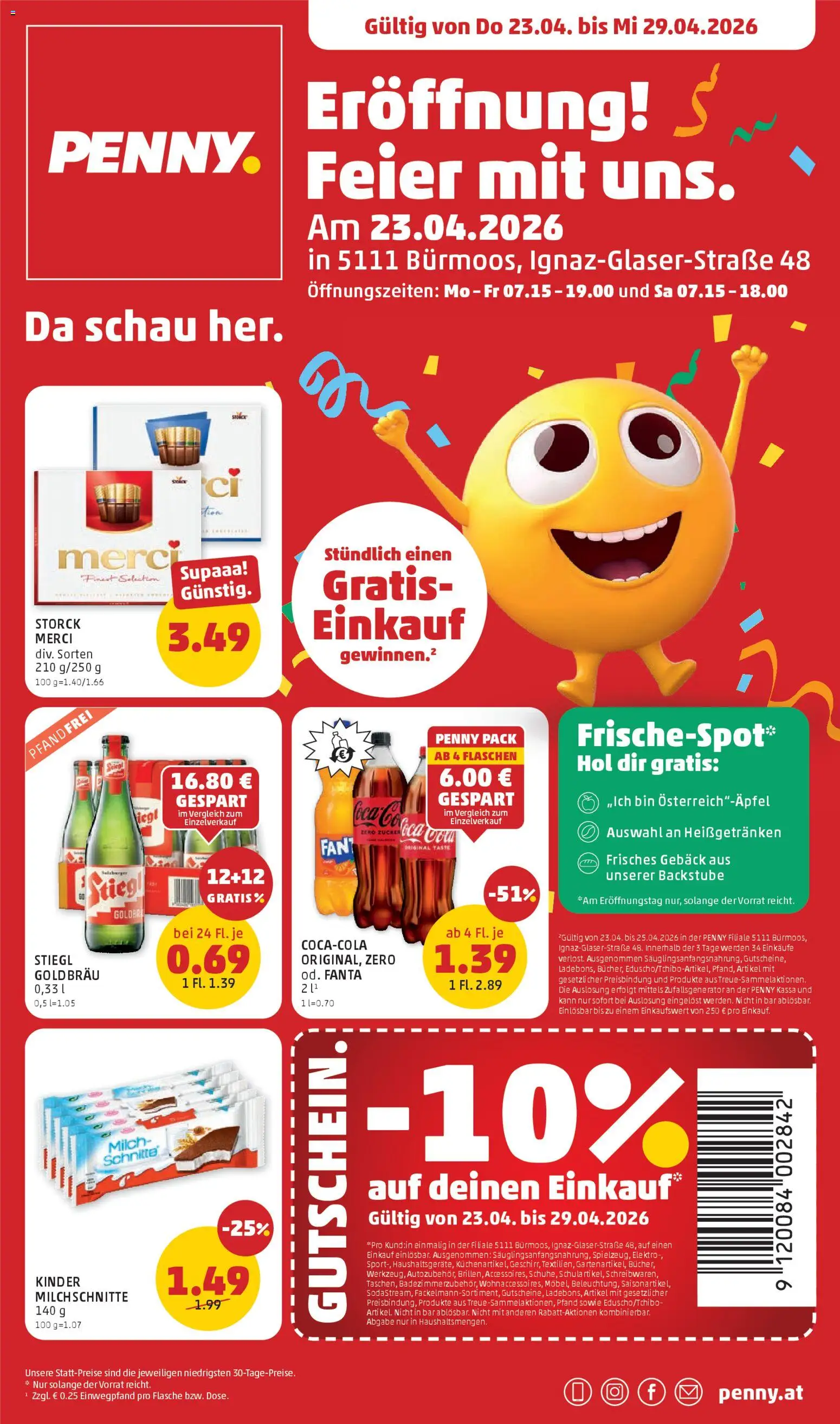 Vorschau der Angebote: Penny Markt Penny Markt Eröffnung in 5111 Bürmoos gültig ab 23.04.2026