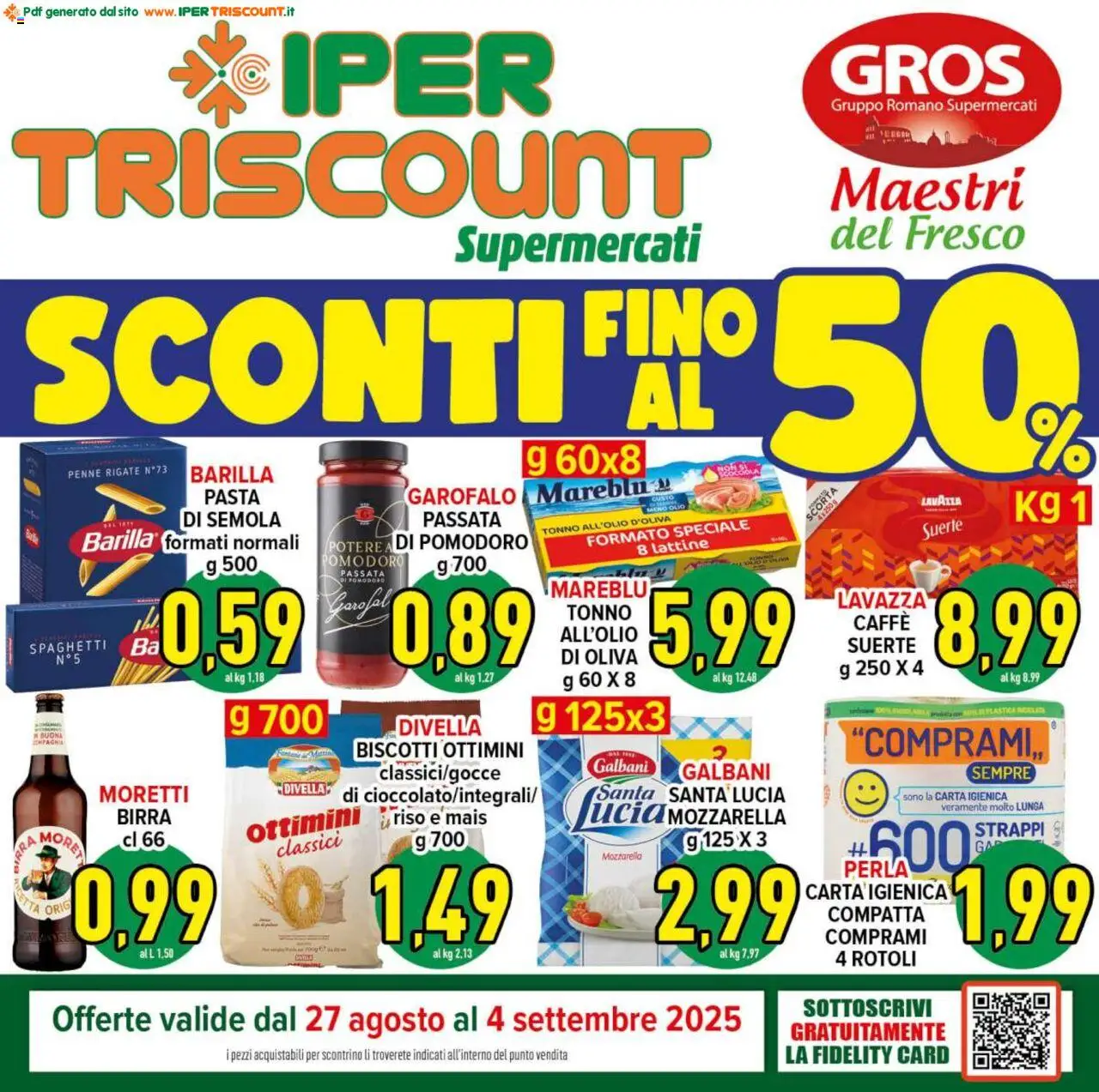 Volantino Ipertriscount valido da 27/08/2025 numero di pagina 1
