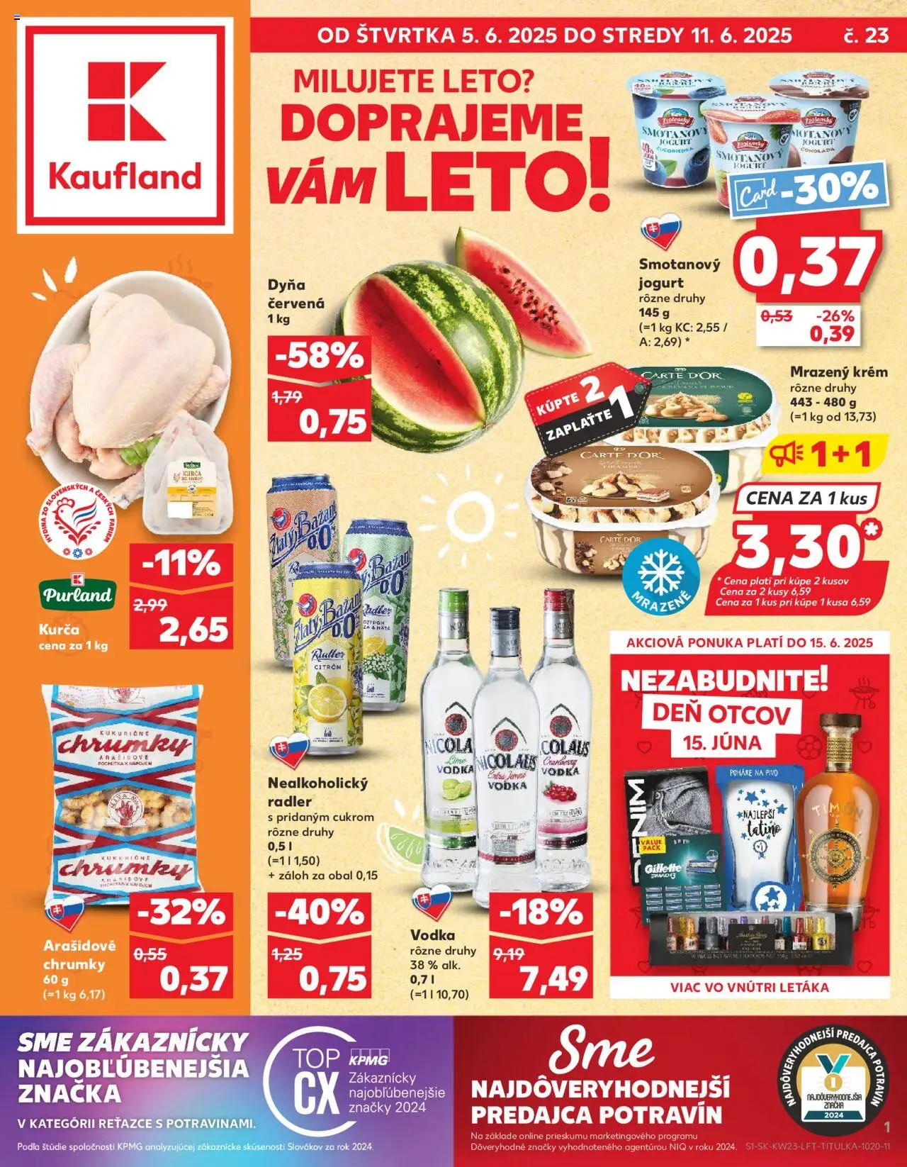 Kaufland leták od 05.06.2025 - Bratislava-Avion - Pivo, Čokoláda, Vodka, Jogurt, Poháre, Radler, Krém, Kurča