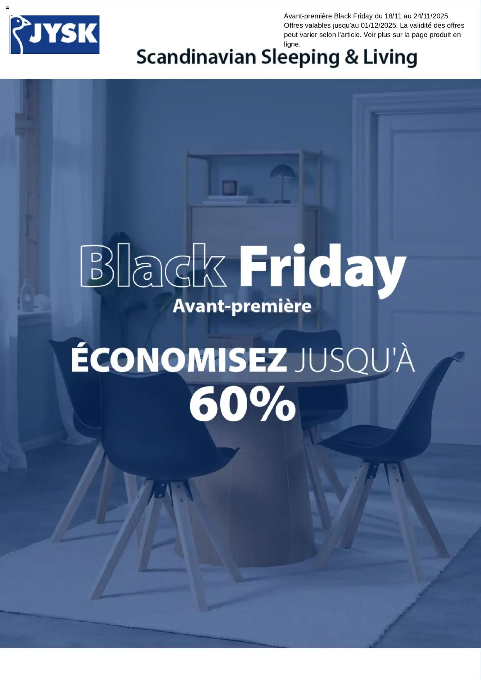 Prévisualisation de Black Friday du magasin Jysk formulaire valide 24/11/2025