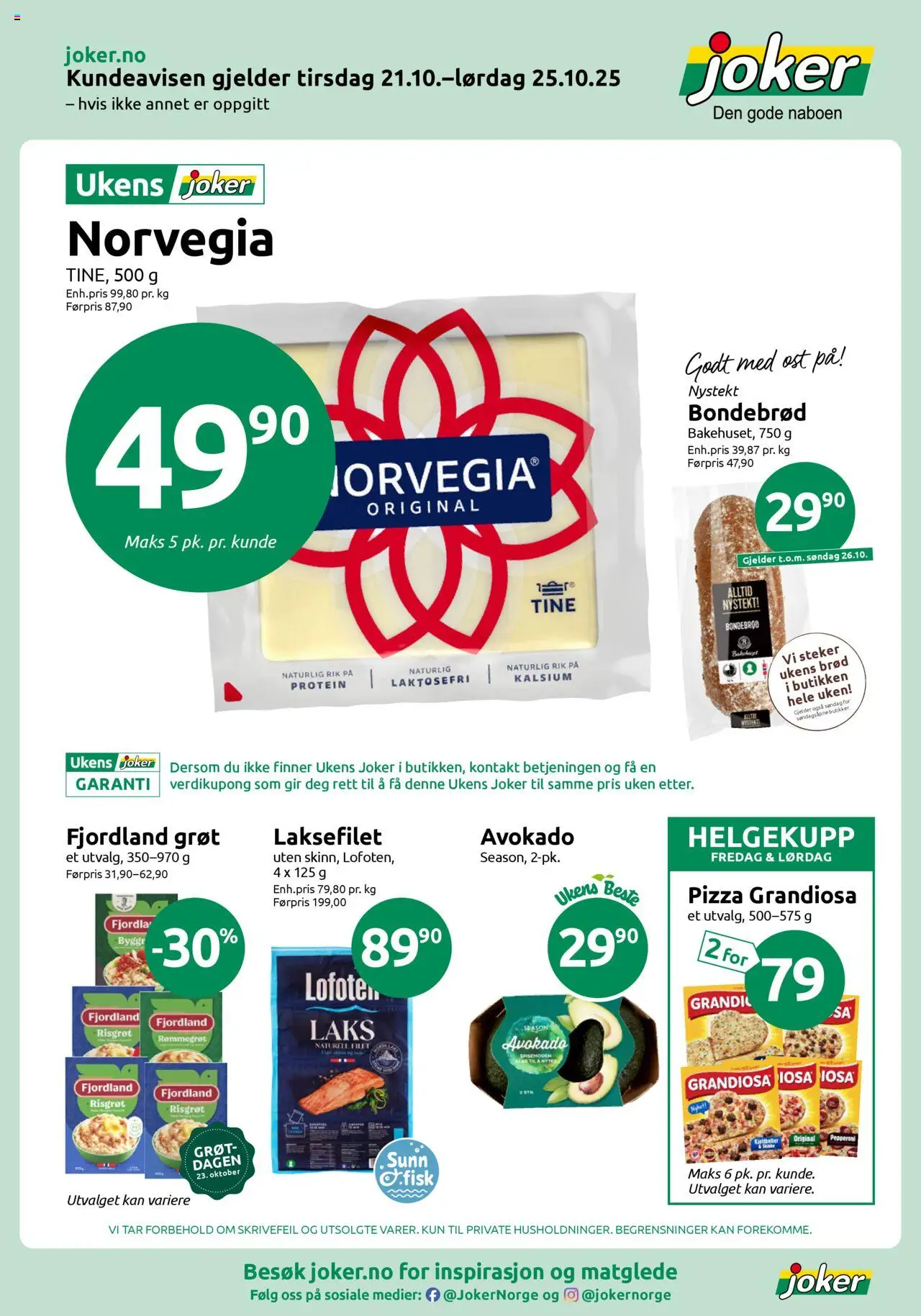 Kundeavis Joker gyldig fra 21/10/2025 - Sidenummer 1