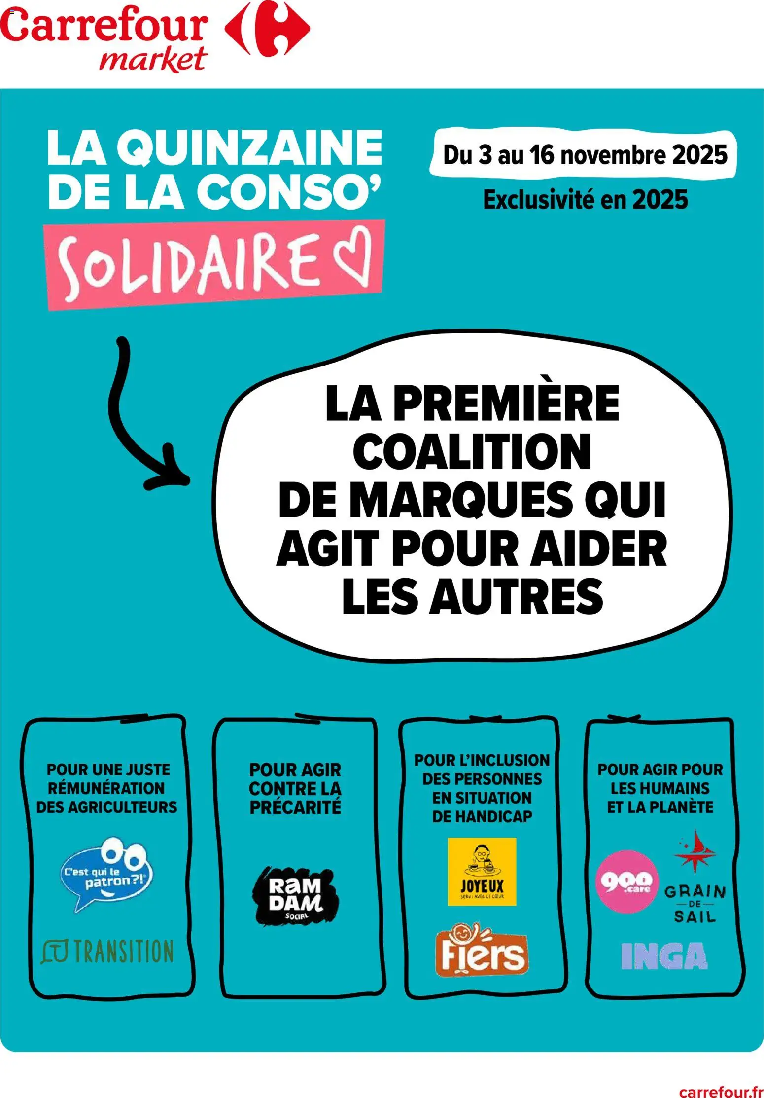 Prévisualisation de La quinzaine de la conso solidaire du magasin Carrefour Market formulaire valide 03/11/2025