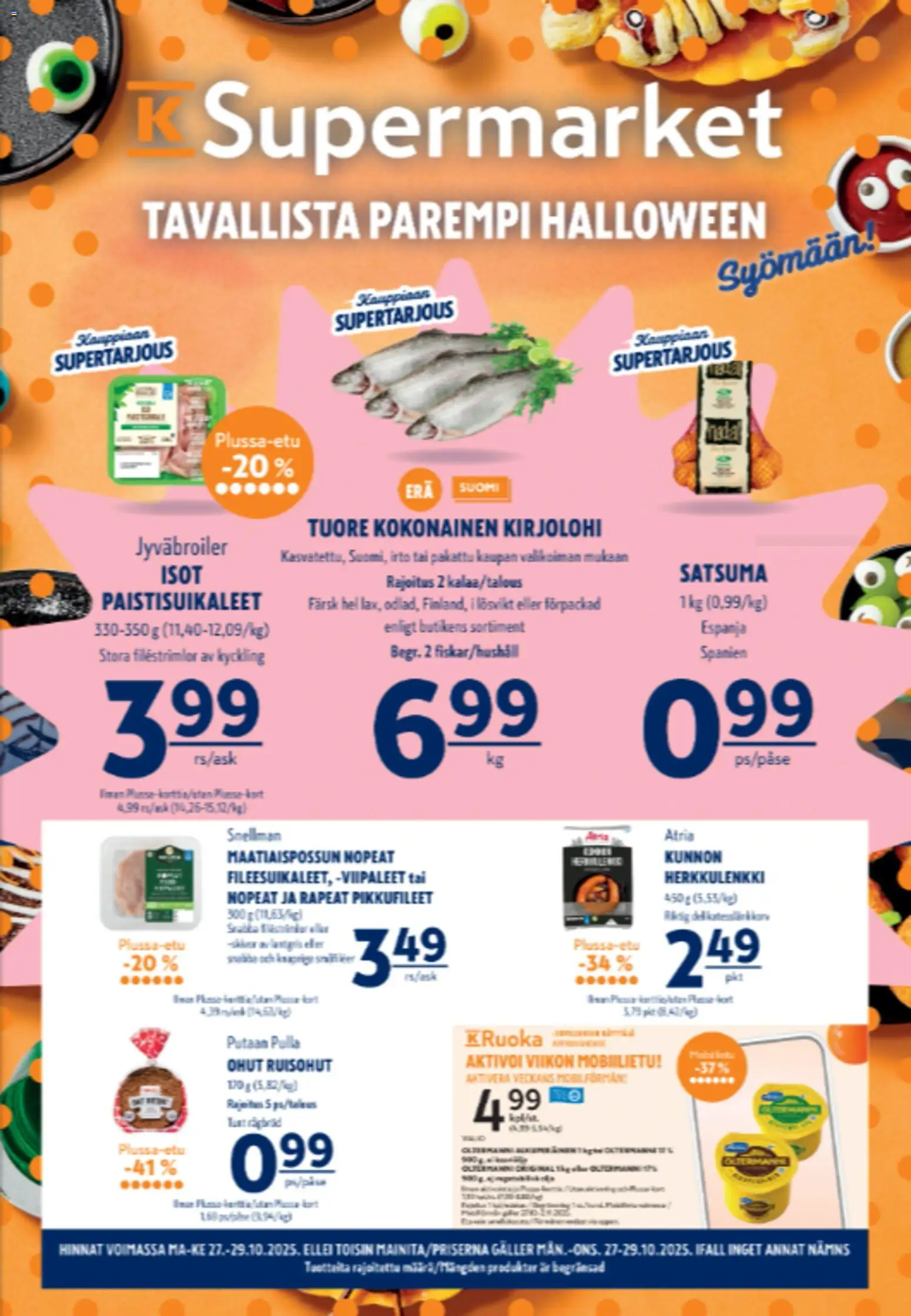 K-Supermarket-kaupan Tarjoukset voimassa 27/10/2025 - Sivulla 1